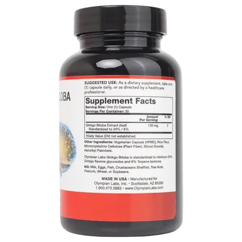 Viên uống Ginkgo Biloba 120mg Olympian Labs Mỹ - Hỗ trợ bổ não và tuần hoàn máu não, cải thiện trí nhớ hiệu quả