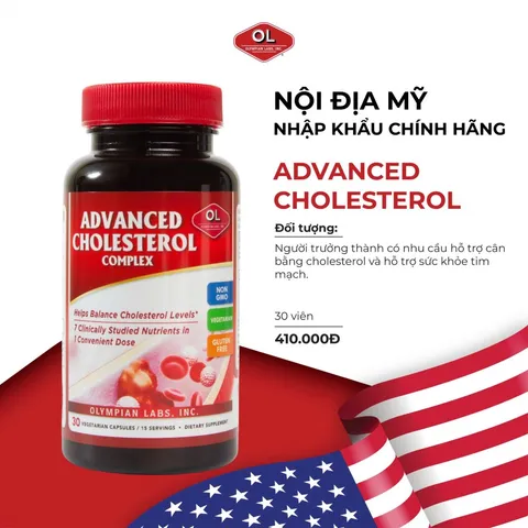 Advanced Cholesterol Complex Olympian Labs - Hỗ trợ cân bằng cholesterol và sức khỏe tim mạch tự nhiên - Viên uống 30 viên