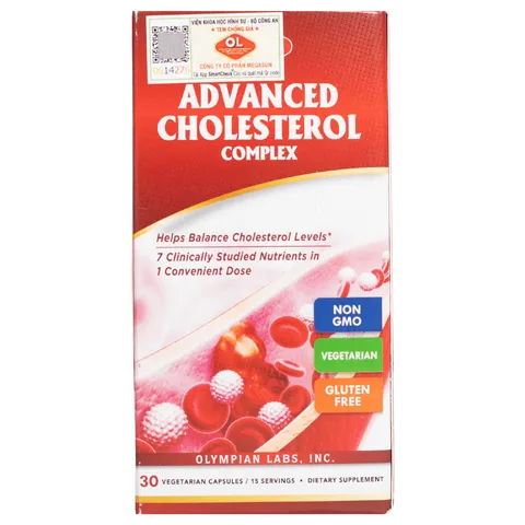 Advanced Cholesterol Complex Olympian Labs - Hỗ trợ cân bằng cholesterol và sức khỏe tim mạch tự nhiên - Viên uống 30 viên