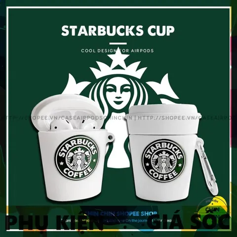 Vỏ Bọc AirPods 1 2 Silicon Dẻo Hình Cốc Starbucks - Phụ Kiện Tai Nghe Chất Lượng Cao, Thiết Kế Sáng Tạo