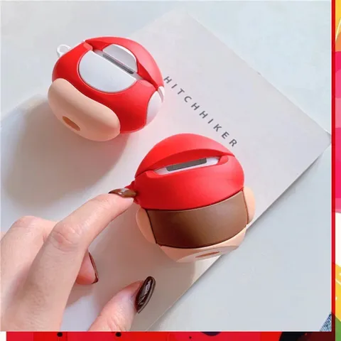 Vỏ Bọc Silicon AirPods 1 2 PRO - Thiết Kế Super Mario Dễ Thương Cho Hộp Sạc Tai Nghe, Phụ Kiện Độc Đáo, Chất Lượng Cao