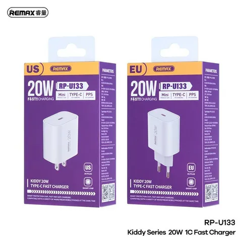 Cóc Sạc Nhanh Remax 20W RP-U133 - Sạc Tiết Kiệm Thời Gian Cho iPhone và Android, Thiết Kế Nhỏ Gọn, Tiện Lợi Mang Theo