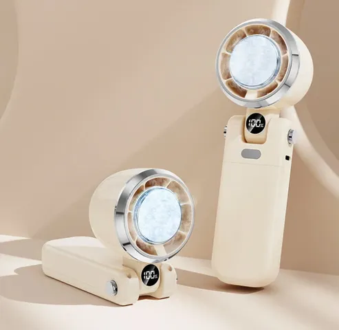 Quạt Cầm Tay 100 Tốc Độ - Thiết Kế Gập Tiện Lợi, Sò Lạnh, Dây Đeo Thời Trang, Hoạt Động Êm Ái, Pin Dung Lượng Lớn, Giải Nhiệt Mùa Hè