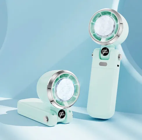 Quạt Cầm Tay 100 Tốc Độ - Thiết Kế Gập Tiện Lợi, Sò Lạnh, Dây Đeo Thời Trang, Hoạt Động Êm Ái, Pin Dung Lượng Lớn, Giải Nhiệt Mùa Hè