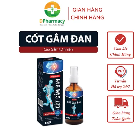 Dung Dịch Xịt Cốt Gắm Đan - Giảm Đau, Làm Ấm Da Nhanh Chóng Cho Vùng Đau Nhức, Hỗ Trợ Thể Thao, Massage Thoải Mái