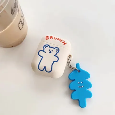 Vỏ Bọc Airpods 1 2 PRO Gấu Bear Brunch Brother - Bao Silicon Chống Va Đập Cho Hộp Sạc Tai Nghe AirPods 1 2 PRO