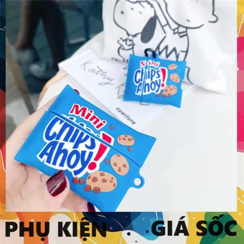 Vỏ Bọc Silicon Kẹo Mini Chips Ahoy Cho Airpods 1 2 PRO - Phụ Kiện Tai Nghe Độc Đáo, Hàng Chính Hãng