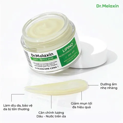 Kem Dưỡng Da Dr.Melaxin Lipino Ngăn Ngừa Mụn 50ml - Kem Chống Mụn Kiểm Soát Bã Nhờn, Dưỡng Ẩm Hiệu Quả