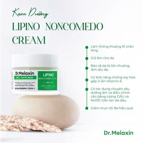 Kem Dưỡng Da Dr.Melaxin Lipino Ngăn Ngừa Mụn 50ml - Kem Chống Mụn Kiểm Soát Bã Nhờn, Dưỡng Ẩm Hiệu Quả