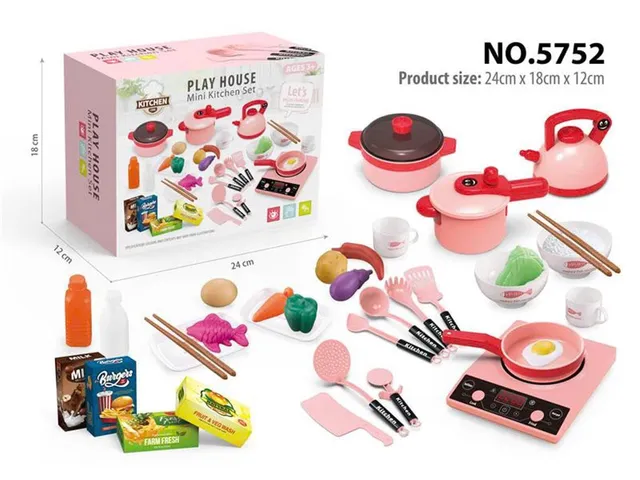 Bộ Đồ Chơi Nấu Ăn Có Đèn LED và Âm Thanh 5752 - Trải Nghiệm Bữa Tiệc Bếp Như Đầu Bếp Thực Thụ Cho Trẻ Em