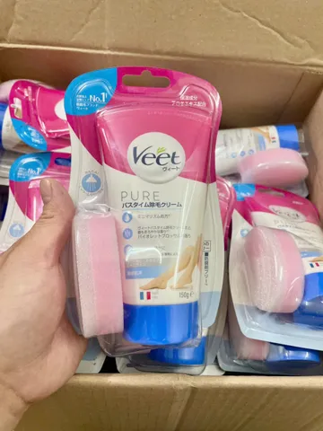Kem tẩy lông Veet cho da nhạy cảm - Nhập khẩu Nhật Bản, Tinh chất tự nhiên, an toàn cho mẹ bầu, 225g