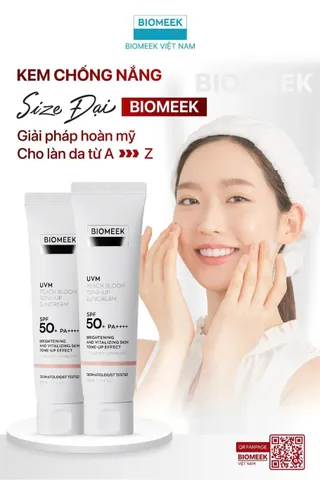 Kem Chống Nắng Vật Lý Biomeek Tone-up 30ml - Kem Chống Nắng Hàn Quốc Toned Skin, Chống UVA UVB, Hỗ Trợ Làm Dịu Da