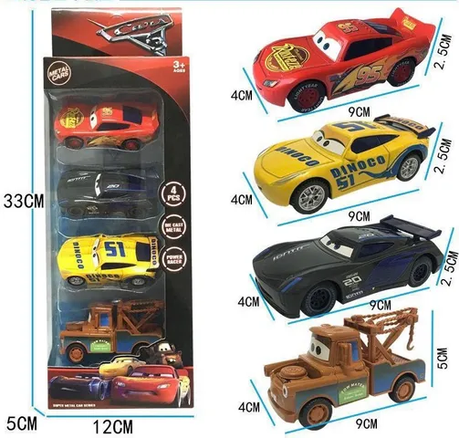 Bộ 4 Xe Ô Tô Sắt McQueen Chạy Bằng Đà - Đồ Chơi Trẻ Em Hứng Thú, Lấy Cảm Hứng Từ Phim Cars, Quà Tặng Sinh Nhật Tuyệt Vời!