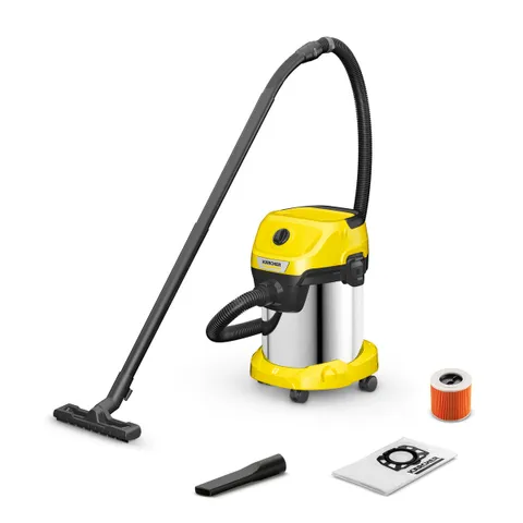 Máy Hút Bụi Khô và Ướt KARCHER WD 3 S Premium - Thực Phẩm Làm Sạch Mạnh Mẽ, Thiết Kế Nhỏ Gọn 17L, Tiện Ích Chức Năng Thổi Bụi