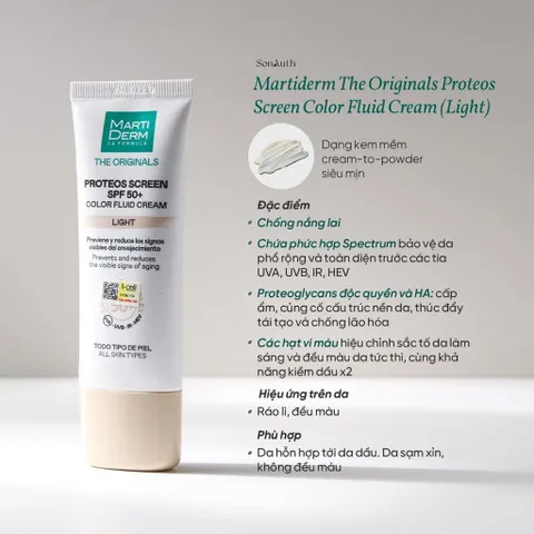 Kem Chống Nắng Nâng Tông Martiderm SPF 50+ - Bảo Vệ Da Chống UV, Làm Sáng Da Tự Nhiên, Thích Hợp Mọi Loại Da