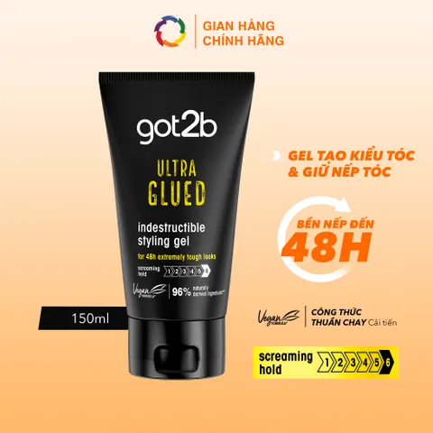 Gel vuốt tóc Got2b Ultra Glued 150ml - Giữ nếp lên đến 48h