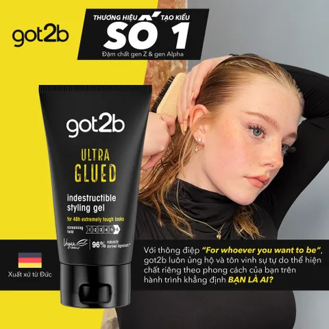 Gel vuốt tóc Got2b Ultra Glued 150ml - Giữ nếp lên đến 48h