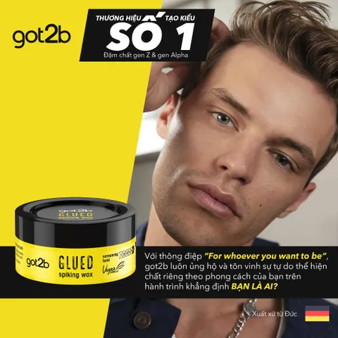 Sáp Vuốt Tóc Got2b Glued Spiking Wax 75ml - Giữ Nếp Tóc Cao, Tạo Kiểu Linh Hoạt, Chống Khô Cứng Tóc