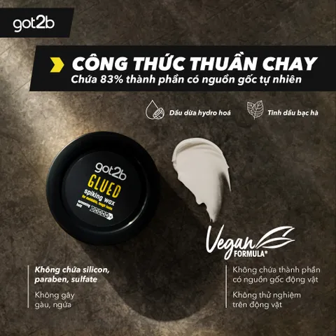 Sáp Vuốt Tóc Got2b Glued Spiking Wax 75ml - Giữ Nếp Tóc Cao, Tạo Kiểu Linh Hoạt, Chống Khô Cứng Tóc