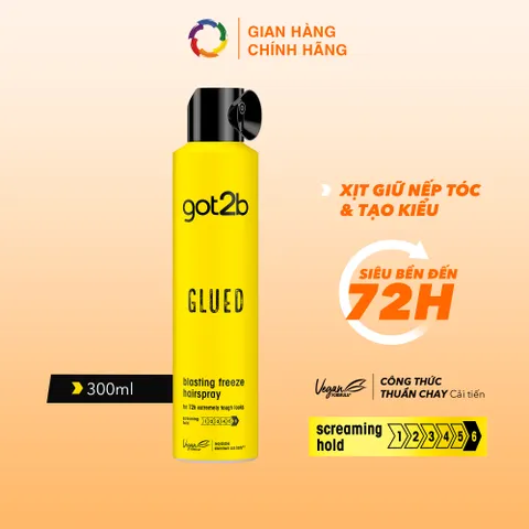 Gôm Xịt Tóc Got2b Glued Blasting Freeze 300ml - Giữ Nếp Cực Mạnh 72h, Tạo Kiểu Đỉnh Cao, Không Bết Dính, Phù Hợp Mọi Phong Cách
