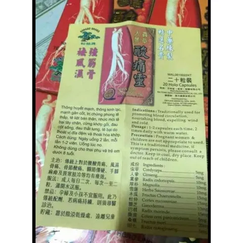 Viên uống Nhân Sâm Tê Thống Linh Malaysia - Hỗ trợ xương khớp, giảm đau viêm khớp, hộp 20 viên bổ sung dưỡng chất cho khớp