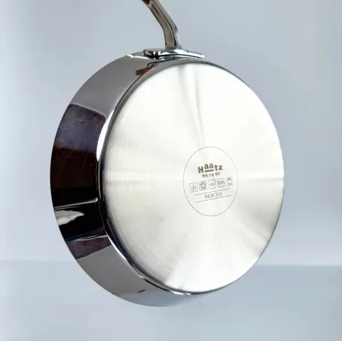 Chảo Inox316 Cạn Lòng 26cm Haatz CIC6830 - 3 Lớp Liền Đáy - Sử Dụng Mọi Loại Bếp, Bảo Hành Chính Hãng 5 Năm