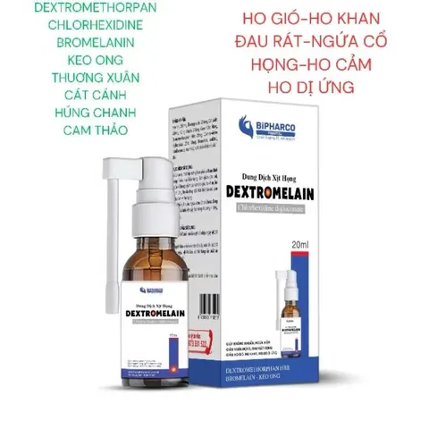 Dung Dịch Xịt Họng Dextromelain 20ml - Giảm Ho Gió, Ho Khan, Đau Rát Họng, Khản Tiếng, An Toàn Cho Phụ Nữ Mang Thai