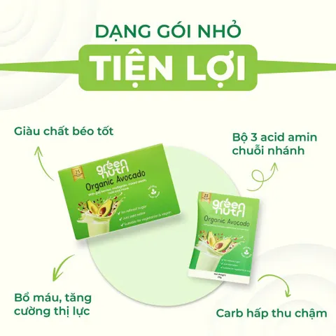 Combo 6 Hộp Gói 625Gr Organic Avocado - Sữa Hạt Ngũ Cốc Vị Bơ Chứa BCAAs Hỗ Trợ Khối Cơ