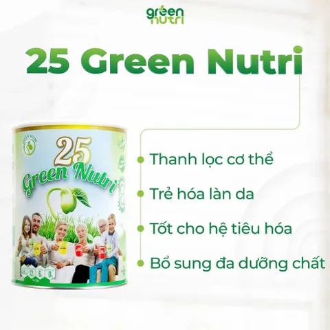 Sữa Hạt Ngũ Cốc 25 Green Nutri - Chứa Tảo Xoắn Spirulina, Thực Phẩm Lành Mạnh, Thuần Chay, Tốt Cho Sức Khỏe, Combo 6 Lon 750Gr