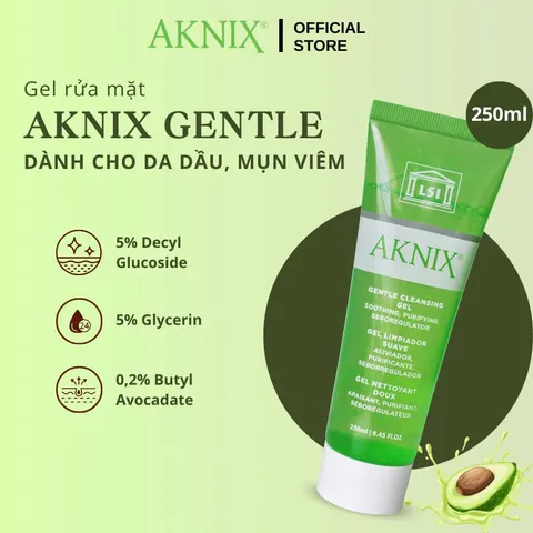 Gel Rửa Mặt AKNIX® 250ml - Sữa Rửa Mặt Dành Cho Da Mụn Viêm, Mụn Bọc, Mụn Mủ - Nhập Khẩu Pháp, Làm Sạch Sâu, Dưỡng Ẩm Da