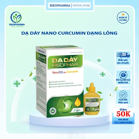Dạ Dày Nano Curcumin NOVASOL - Tinh Chất Siêu Nano Bảo Vệ Niêm Mạc Dạ Dày, Hỗ Trợ Tiêu Hóa Tối Ưu, Sức Khỏe Đường Ruột