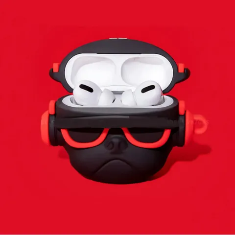 Vỏ Bọc Silicone AirPods 1 2 Chó Bull Hiphop Đỏ - Phụ Kiện Tai Nghe Độc Đáo & Thời Trang
