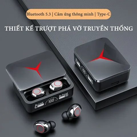 Tai nghe Bluetooth 5.3 M90 Pro TWS cảm ứng, màn hình LED chống nước, mic đàm thoại, chất lượng âm thanh HIFI, sạc dự phòng tiện lợi