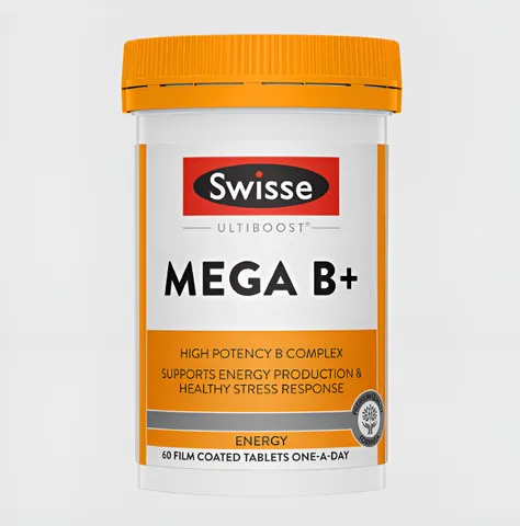 Viên uống bổ sung nhóm vitamin B Swisse Ultiboost Mega B+  60 viên Úc