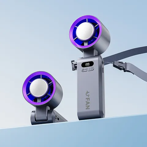 Quạt Tích Điện Mini Tubor Jf137 - Gấp Gọn, Dây Đeo Cổ, Pin 4000mAh, Thời Gian Sử Dụng Lên Đến 21 Giờ, Tiện Dụng Khi Du Lịch