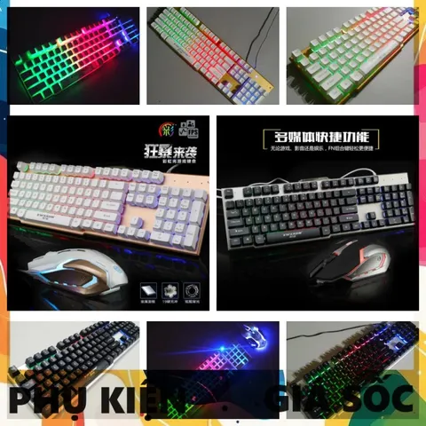 Combo Bàn Phím Chuột Gaming EWEADN K006 Giả Cơ LED 7 Màu RGB Chống Nước - Phụ Kiện Máy Tính Cho Game Thủ và Dân Văn Phòng
