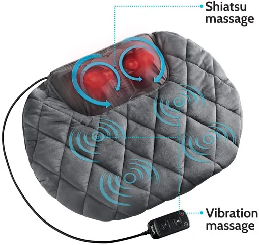 Gối Massage Shiatsu 3D Body HoMedics SP-129HJA - Nóng Hồng Ngoại, Điều Khiển Cầm Tay, Giảm Đau Vai Cổ Lưng, Thư Giãn Tối Đa