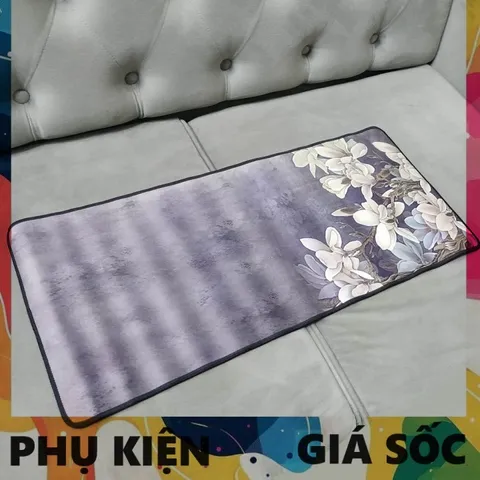 Tấm Lót Bàn Làm Việc Cao Su HOA XÁM 21 - Kích Cỡ 70x30cm, Chống Trơn Trượt, Dành Cho Game Thủ, Di Chuột Mượt Mà