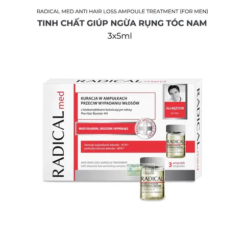 Tinh Chất Radical Med Chống Rụng Tóc Nam - Giúp Tóc Khỏe Mạnh Và Dày Hơn - Hộp 3 Lọ 5ml