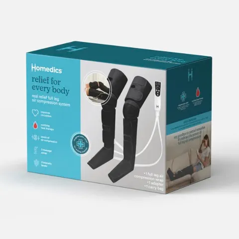 Máy Massage Chân Khí Nén HoMedics SR-160HJ - 3 Chế Độ Massage Shiatsu, Nhiệt Giảm Đau, Thiết Kế Đai Quấn Tiện Dụng