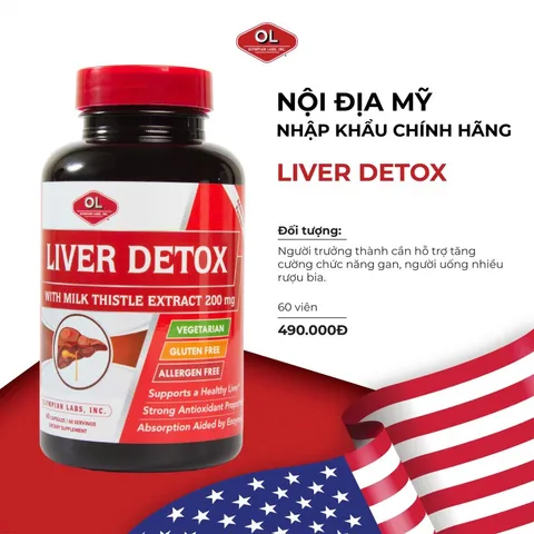 Viên uống Live Detox Olympian Labs - Hỗ trợ chức năng gan, giải độc gan hiệu quả, chống oxy hóa, tăng cường sức khỏe gan