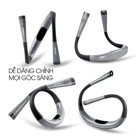 Đèn đọc sách đeo cổ Glocusent Đức dùng tới 80h chỉ 1 lần sạc