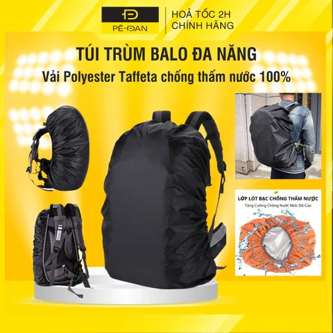 Túi Trùm Balo PÊ ĐAN Chống Nước Chống Bụi Dành Cho Balo 35-45L - Tiện Lợi Du Lịch Ngoài Trời
