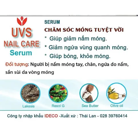 Serum Chăm Sóc Móng UVS Thái Lan - Nhũ Tương Dưỡng Ẩm, Làm Dịu Da, Bảo Vệ Móng 10gr - Giải Pháp Cho Bộ Móng Khỏe Đẹp