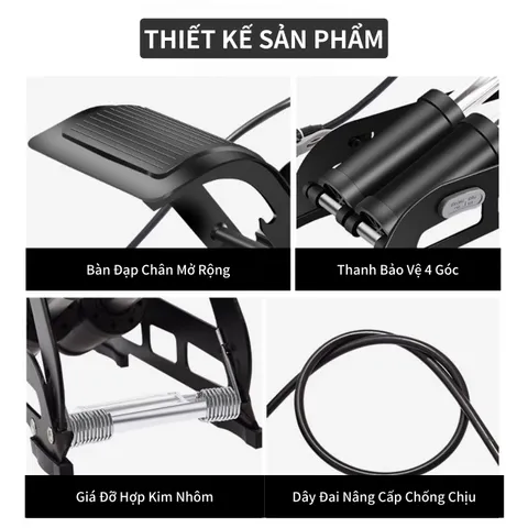 Bơm Đạp Chân PÊ ĐAN Double Tube - Bơm Xe Đạp, Xe Máy, Ô Tô - Đo Áp Suất & Thiết Kế Nhỏ Gọn, Hiệu Suất Cao, Đa Năng