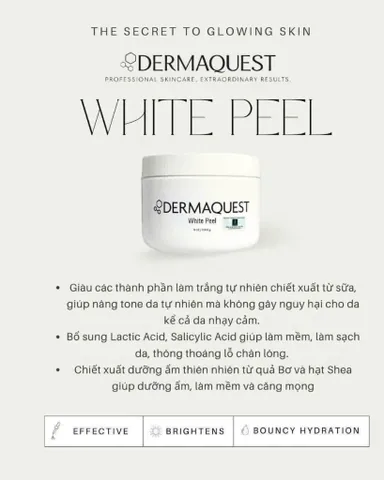 Mặt Nạ Làm Trắng Da Tự Nhiên Dermaquest White Peel 226.8g - Dưỡng Sáng và Mịn Màng Da, Giải Pháp Hoàn Hảo Cho Làn Da Rạng Rỡ