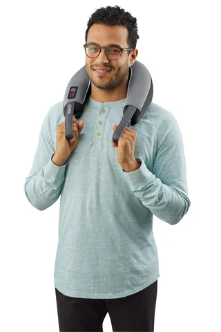 Đai Massage Cổ Vai Gáy HoMedics NMSQ-217HJ - Thiết Bị Massage Nóng và Rung 2 Chế Độ, Di Động, Dùng Pin AAA hoặc Adapter
