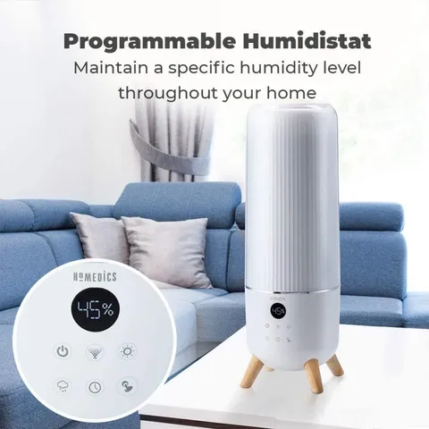 Máy Tạo Ẩm Siêu Âm HoMedics TotalComfort Deluxe UHE-CMTF90 - Công Nghệ Khử Khuẩn, Điều Khiển Từ Xa, Bình 5.6L Chạy 70 Giờ