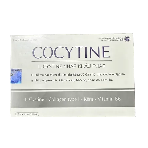 Viên Uống Cocytine Hỗ Trợ Làm Đẹp Da, Tóc Và Giảm Mụn Cho Da Nhờn - Hộp 30 Viên