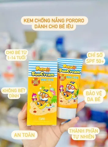 KCN - Kem Chống Nắng Trẻ Em Pororo Sun Cream 50ml ,  bảo vệ da khỏi tác động có hại từ tia UV